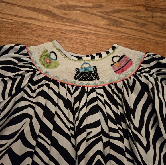 Marmalatta Girls Smocked Zebra Print Dress, NWT,, 2T - Picture 2 of 5